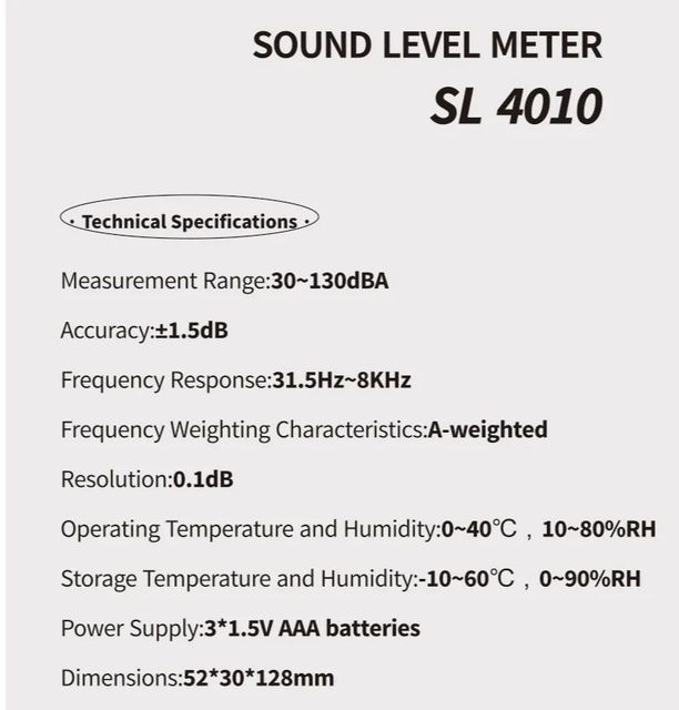 MULTITECH Digital Sound Level Meters ( SL 4010 ), Measuring Range: 130dB - Image 2
