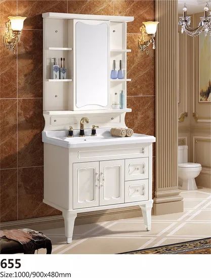 High Quality PVC Painted Floor Mounted Bathroom Cabinets - Image 1