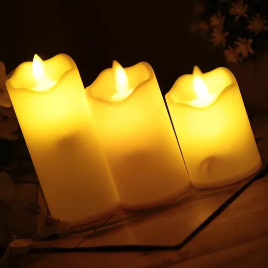 Battery Operated Flameless LED Pillar Candles with Timer Flickering Electric Decorative Light - Image 2