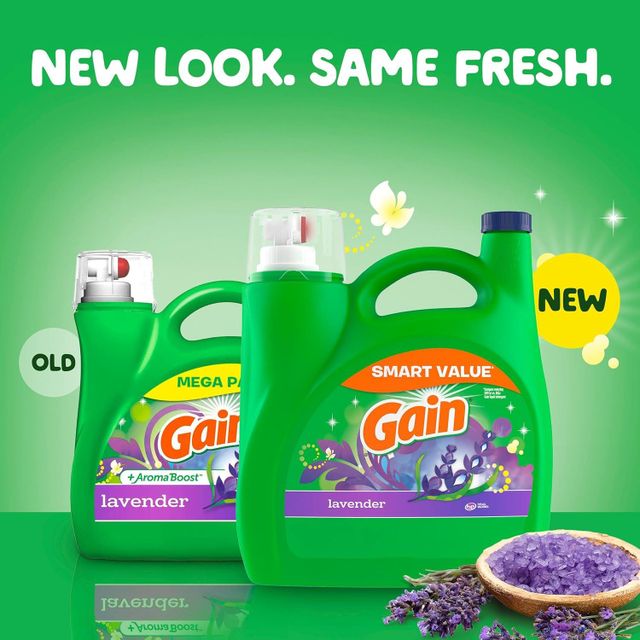 Gain Liquid Laundry Detergent, Lavender Scent, 154 fl oz, 107 loads, HE compatible, Laundry Detergent Liquid Soap - Image 4