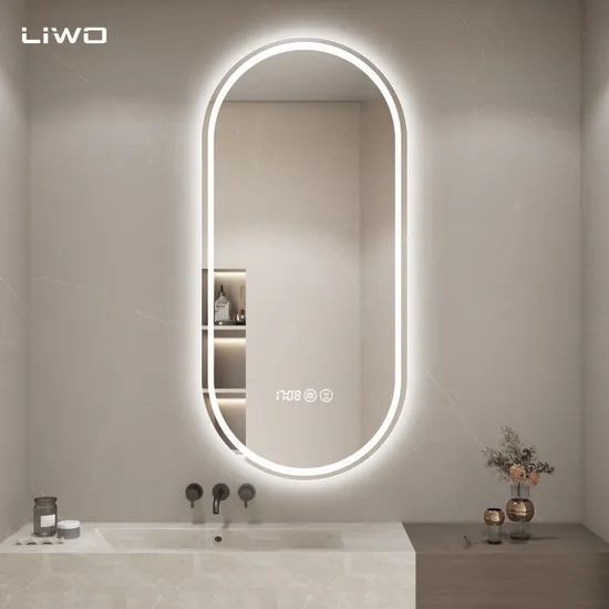 Sleek Decoration Illuminated Frame-Less Runway Shape Bathroom Mirror ...