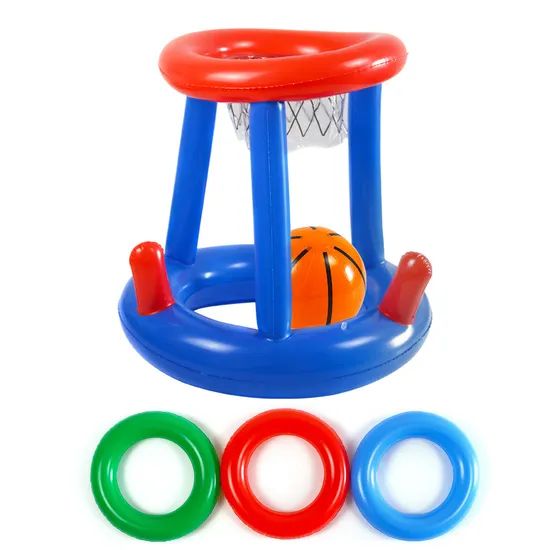 Outdoor Pool Accessory Set Inflatable Water Toys Basketball Hoop Toy for Kids and Adults - Image 1