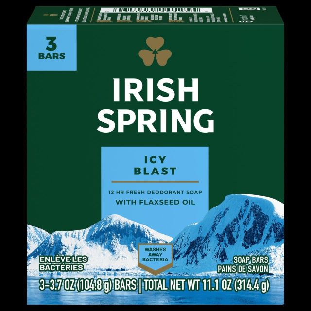 Wholesale Irish Spring Icy Blast Deodorant Bar Soap 3.7 oz – 3 Pack - Image 2