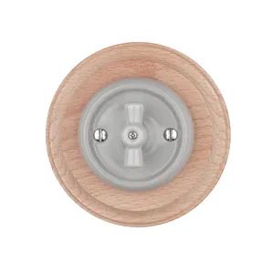 Flush Mounted Ceramic Retro Rotary Electric Wall Switch Style Retro Condition New Origin Fujian Max. Current 10A Trademark - Image 5