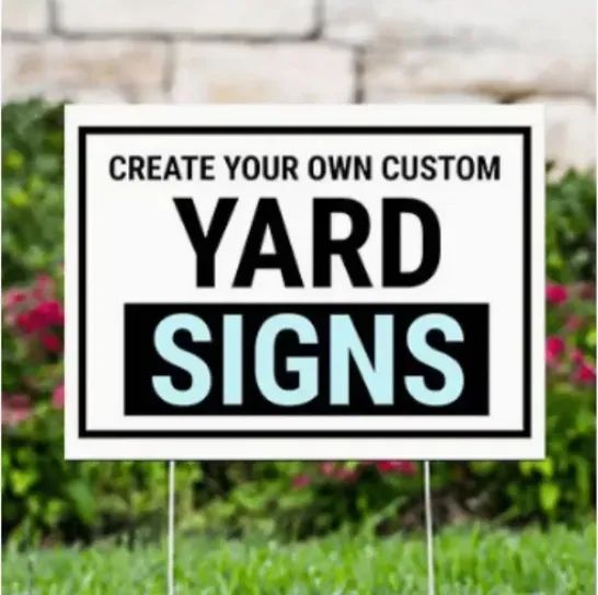 Plastic Corrugated Yard Sign Lawn Sign Road Sign with Real Estate Stake PP Material - Image 2