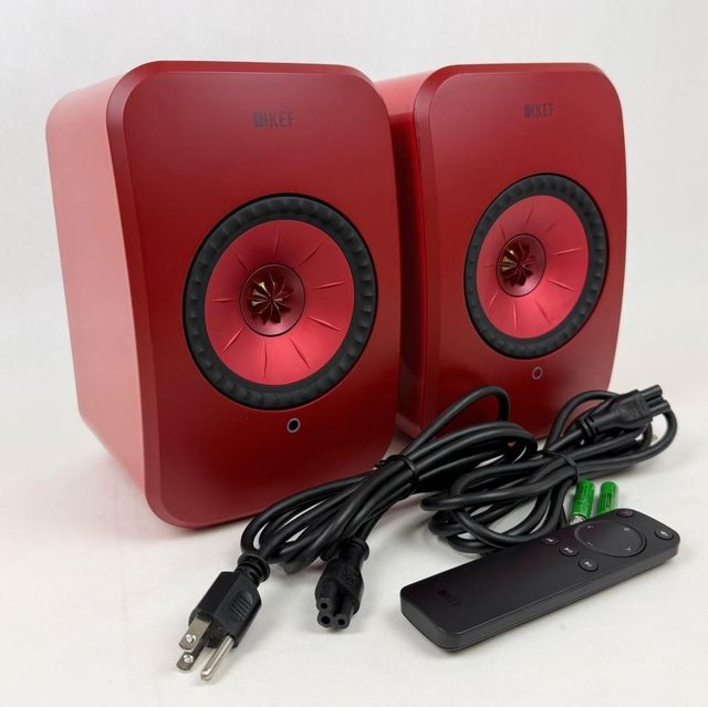 Red KEF LSXII Wireless Bookshelf 2 Speakers (Pair) - Image 1