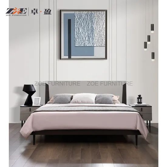 Modern Double Full Panel Sleeping King Wooden Queen Size Bed Frames - Image 4