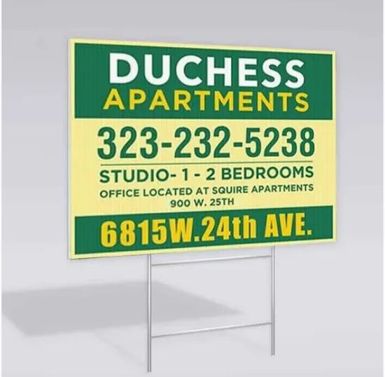 Plastic Corrugated Yard Sign Lawn Sign Road Sign with Real Estate Stake PP Material - Image 3