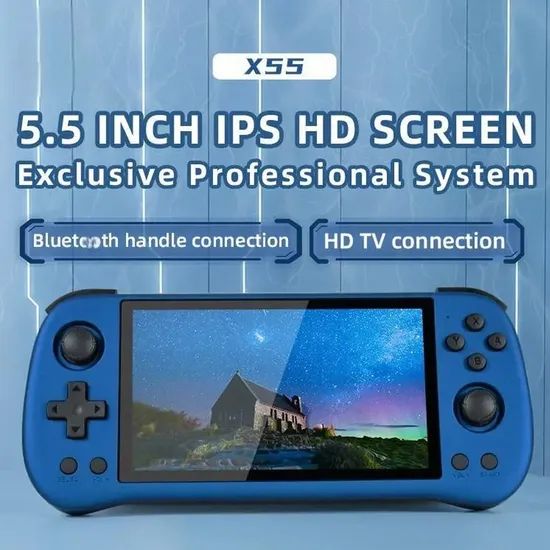 Wholesale X55 5.5 Inch Handheld Game Console Open-Source IPS Screen TV Connect Retro Video Game Player - Image 2