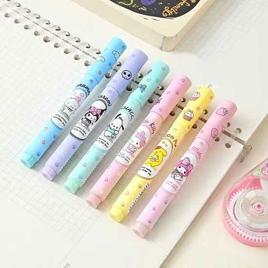 6 Color Highlighter Set Cartoon Pattern Highlighters Students Mark Pen - Image 5