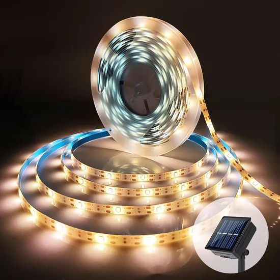 Solar Fairy Rope Lights, Cold White LED String Lights for Pathway, Porch, Christmas Tree - Image 6