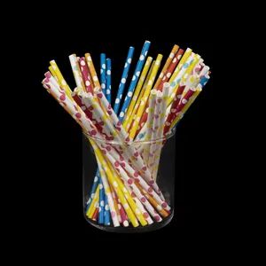 Biodegradable Wrapped Iridescent Thin Fancy Floral Patterned Personalize Disposable Paper Straw - Image 2