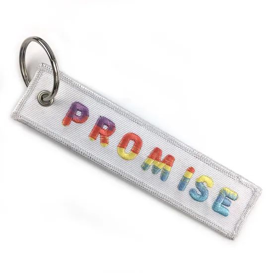 Durable Custom Logo Embroidered Keychain with Metal Key Ring - Image 6