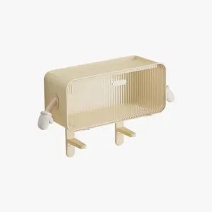 Plastic Wall Mounted Storage Rack Bathroom Storage Shelf Drawer Storage Rack - Image 6