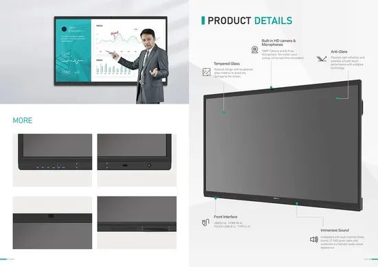 2025 OEM Multi Touch Dual System Touchscreen Education All-in-One PCS Interactive Whiteboard - Image 4