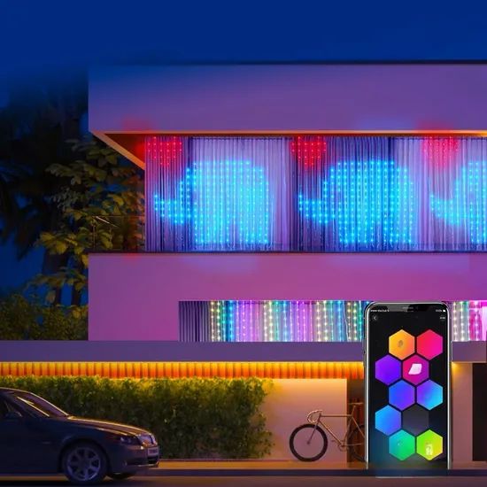 DIY Text Custom Pattern RGB Smart Color-Changing LED Curtain Light Strings - Image 6