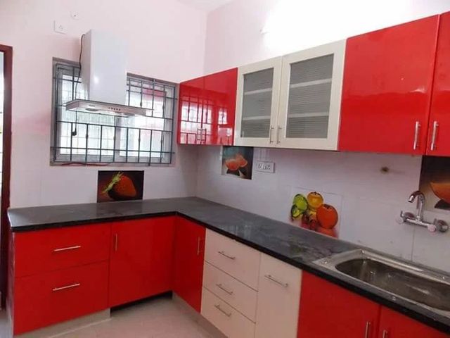Modular Kitchen Cabinets Material HDHMR Pattern Design Plain Appearance Traditional Kitchen Design U-Shape Assembly Method - Image 2