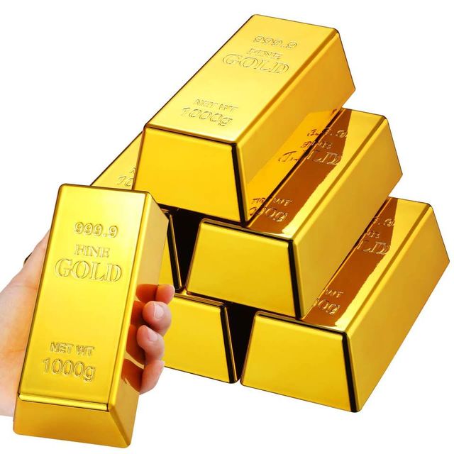 Simulation Plastic Gold Bars Decorative Props for Home Wedding New Year Event Party Supplies - Image 1