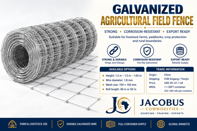 Galvanized Agricultural Field Fence Rolls for Livestock and Farm Fencing - Image 1