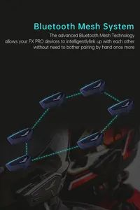 Waterproof Wireless Interphone Helmet Bluetooth Headset Motorcycle Mesh Intercom System - Image 3