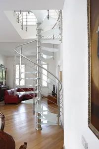 Custom Steel Structure Glass Spiral Stairs - Image 6
