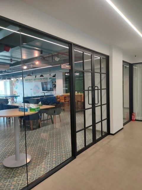 Aluminium Acoustic Aluminum Partition System, For Office Lifespan Long Finish Optimum Height customized Open Style - Image 2