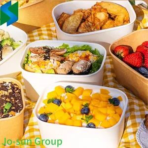 Brown Paper Square Bowl Disposable Lunch Box Rectangular Lunch Box Takeout Packed Light Picnic Tableware - Image 5