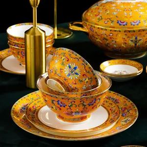 New Floral Tableware Set Ceramic Dinnerware Kitchenware MOQ 3000PCS Model NO. 4515 Trademark WJCH Custom Logo Yes Color Multicolor - Image 5