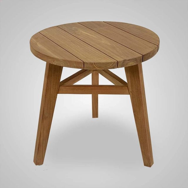 Teak  Wooden Side Table Finish Natural Material Teak Wood Minimum Order Quantity 1 Unit Production Capacity 100-120 - Image 1