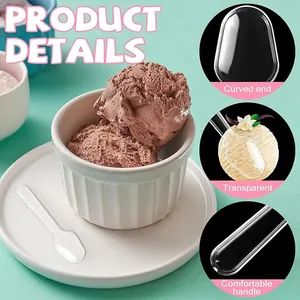 Disposable Clear Plastic Mini Spoons, Small Dessert Spoons Color Clear Origin China Logo Cutomized Model NO. ELE006 Trademark - Image 3
