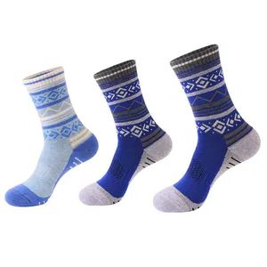 Custom-Logo Geometric Merino Wool Socks Sport Athletic Youth Baseball Socks - Image 1
