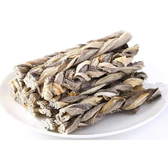 Grain-Free Cod Skin Braid Treats for Healthy Dogs ODM Yes OEM Yes Spec 0-99g Color Nature Model NO. 001 Appearance Dry Flavour Seafood - Image 1