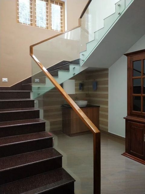 Balcony Staircase Glass Railing, For Home Design Panel Thickness 6 mm Position Balcony Glass Type Flat glass Usage/Application - Image 1