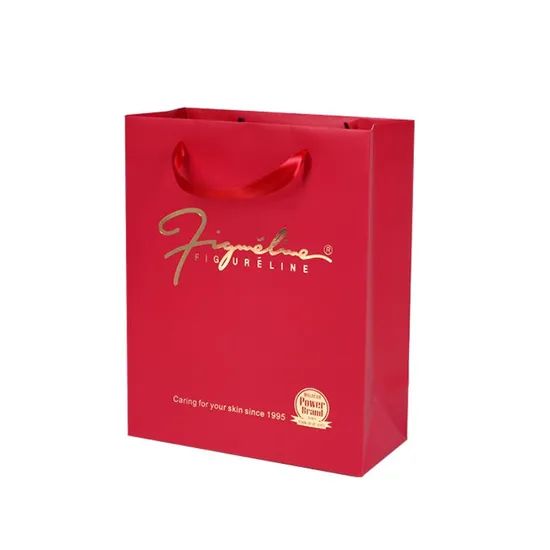 Custom Wedding Textured Papercard Gold Stamp Foil Paper Bag - Image 1