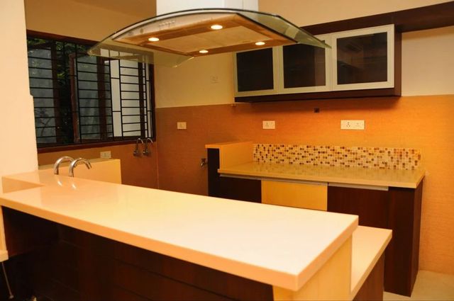 Modular Kitchen Interior Colour Yellow Material Wooden Appearance Modern Kitchen Shape L-Shape Finish Type Powder - Image 1