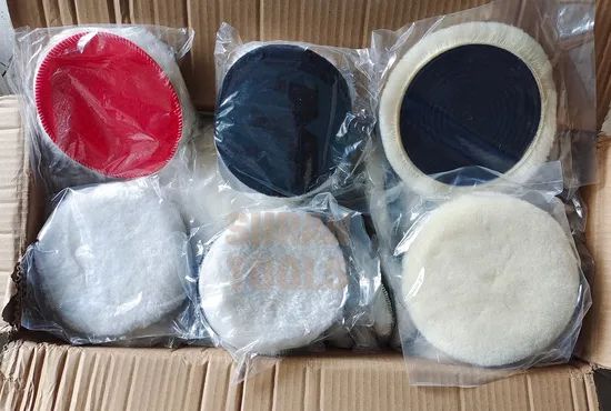100% Wool Buffing and Polishing Pads Origin China Trademark OEM Model NO. SRWP-06 Production Capacity 1000000 Bonding Agent Ordinary Binder - Image 2
