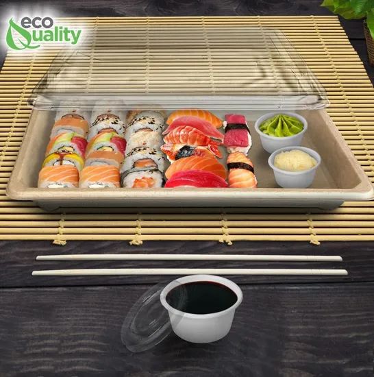 Disposable Food Tray Container Friendly Sugarcane Bagasse Disposable Sushi Tray - Image 3
