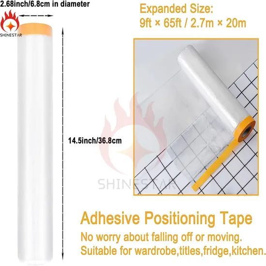 Waterproof Protective Drop Cloth Plastic High Temperature Masking Film - Image 2