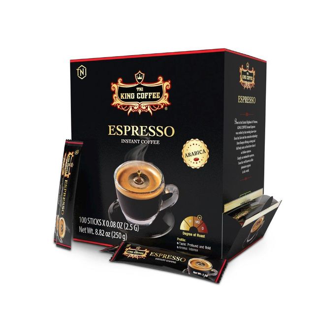 King coffee Espresso instant coffee - Box 100 sticks x2.5g - Image 1
