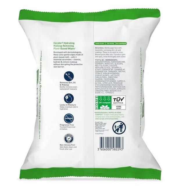 Wholesale CeraVe Makeup Remover Cleansing Wipes – 25 Count – 12 Pack Supply - Image 3