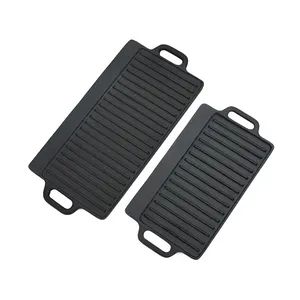 Factory Manufacture High Quality Rectangle Cast Iron BBQ Grill Griddle - Image 4