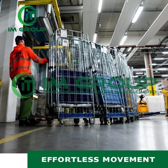 Warehouse Storage Logistics Transport Folding Stacking Metal Wire Mesh Roll Cage - Image 3