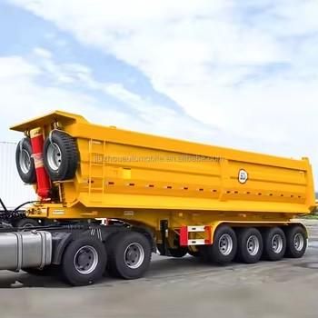 China Popular Sale Heavy Duty Rear Dump Semi Trailer Back Dump Tipper Truck with Big Volume - Image 4