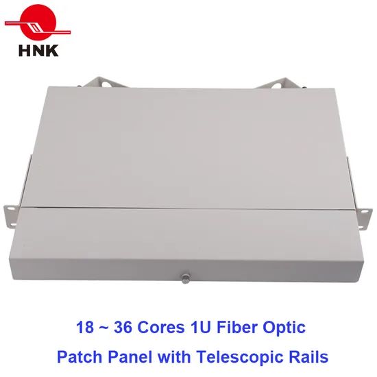 36 Cores 1u Rack Mount Patch Panel with Telescopic Rails Model NO. RPP-UP HS Code 85371090 Specification RoHS Trademark HNK or - Image 1