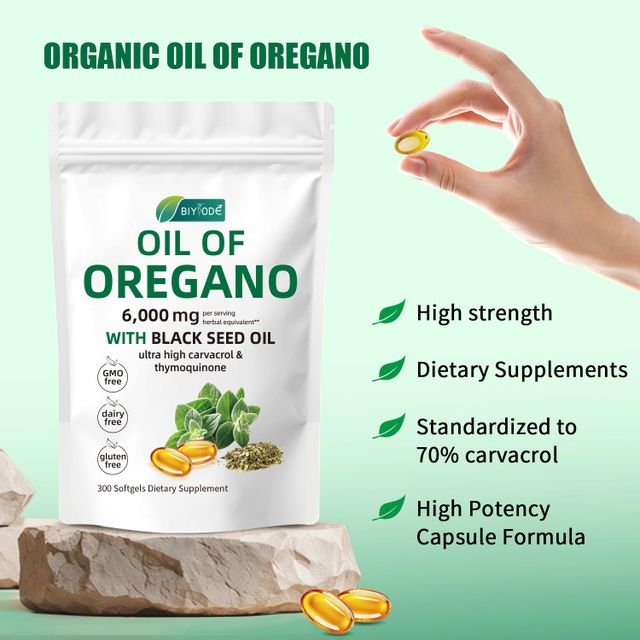 Organic oregano extract high potency herbal supplement black seed oil oregano soft gel capsules immune system digestive seasonal health dietary supplement - Image 3