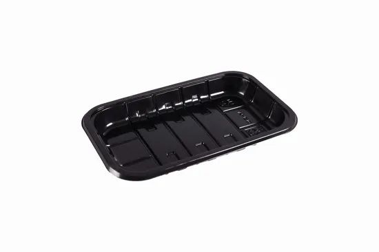 Black and Transparent Pet Plastic Fresh Fruit Vegetable Packing Tray Stackable Perfect Quality Fresh Food Packing Tray - Image 3