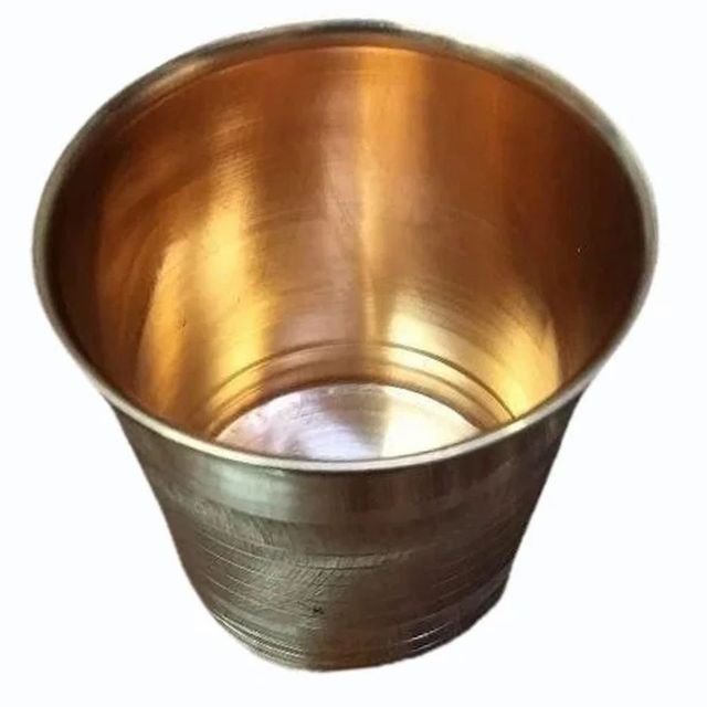 Round  Copper Glass Shape Round Usage Water Finish Plain Capacity 250 ml Wall Thickness 1inch Copper Purity Pure - Image 2