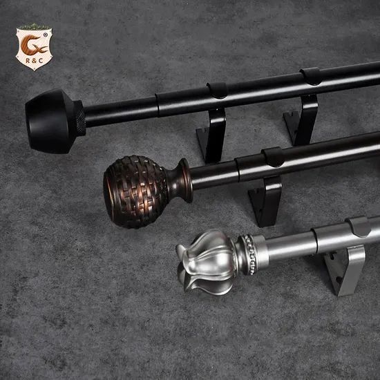 Manufacture Home Decorative 28mm Extendable Curtain Rods Set Color Black Origin China Trademark R&C Material Metal Type Curtain - Image 4