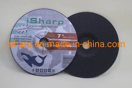 180mm Cutting Wheel 24# A24 Al2O3 Black 3mm 22.23mm 80m/S Resin T42 - Image 2
