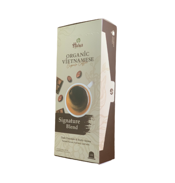 Premium Quality Capsule Coffee Nespresso Signature Blend Medium Dark roast Hiva's coffee 10 x 0.21 oz /cup Ready to Export - Image 1